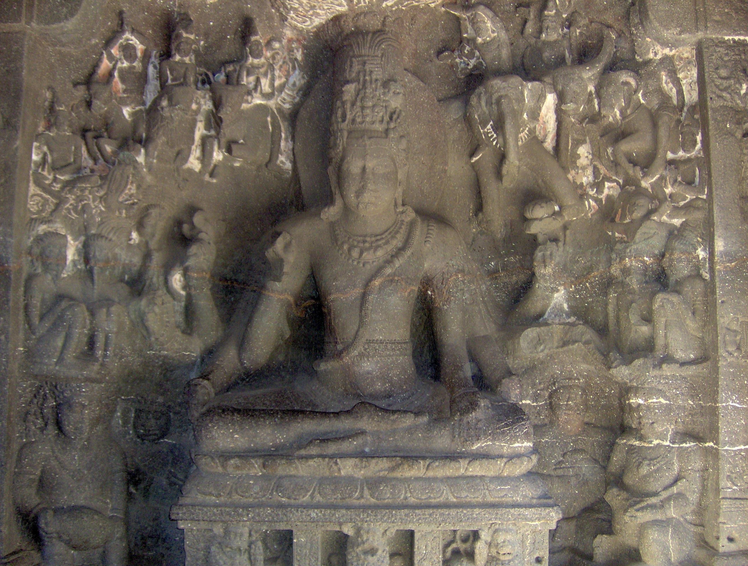 Ellora Kailash temple Shiva panel