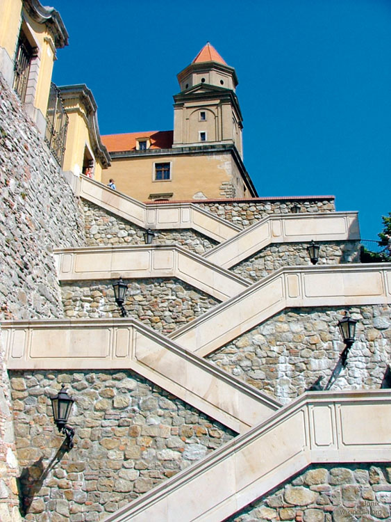 20050714075307 21Stairs at Bratislava castle hill