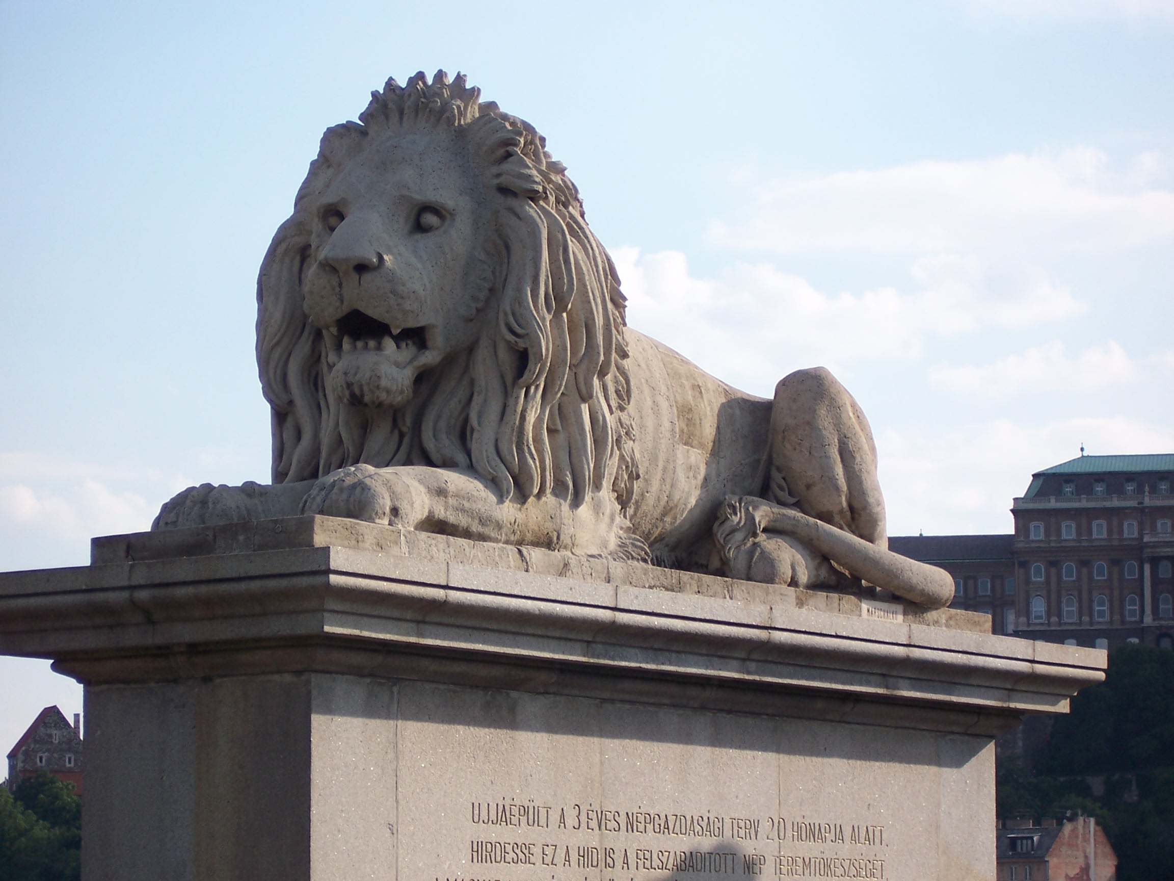 Budapest Chain bridge lion